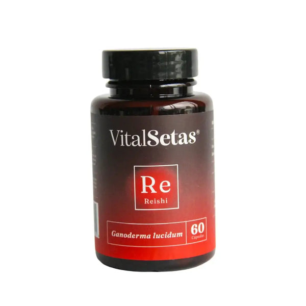 Cápsulas de Reishi VitalSetas, potentes para la vitalidad y el bienestar diario, apoyo al sistema inmunológico.