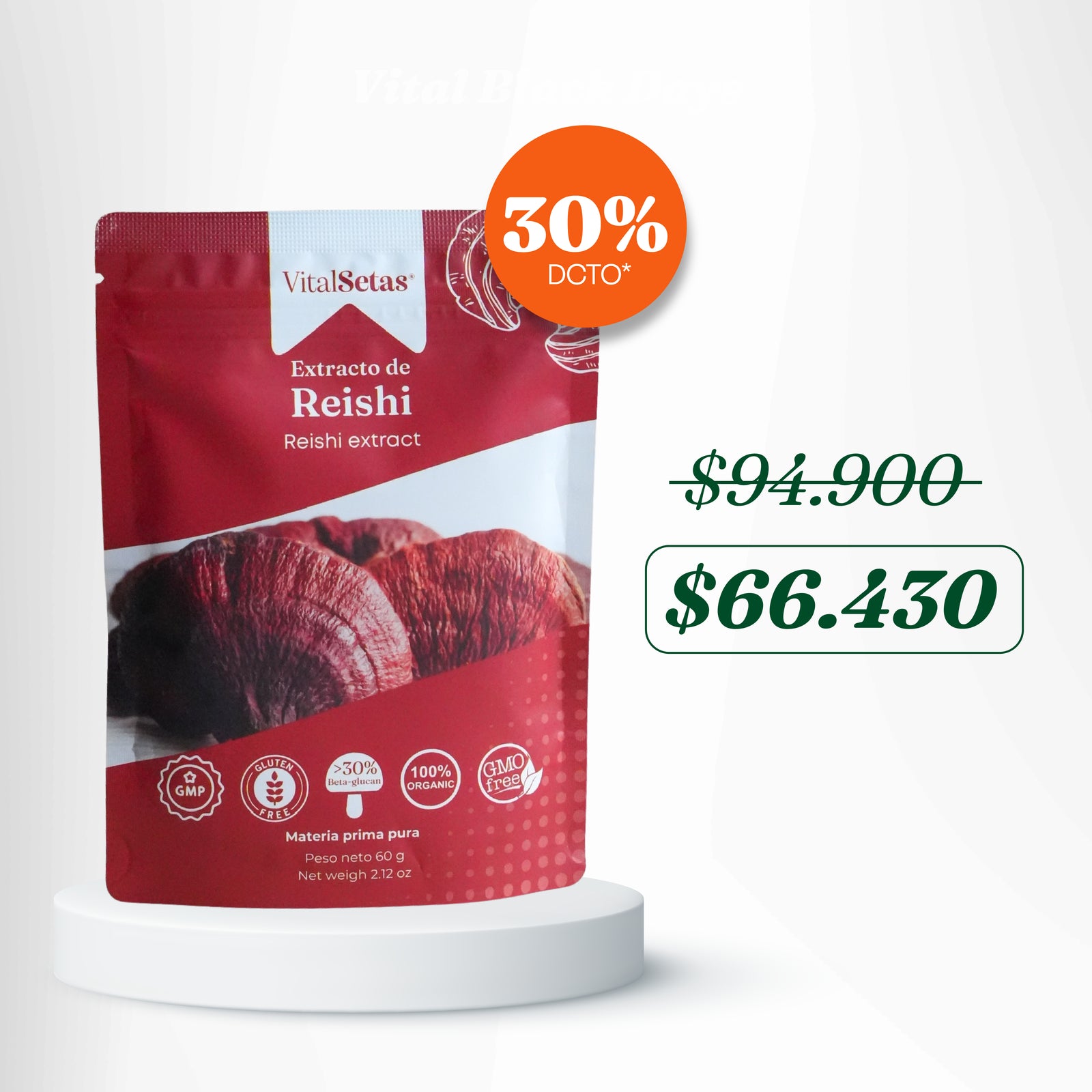 Extracto de Reishi VitalSetas - 60 gramos