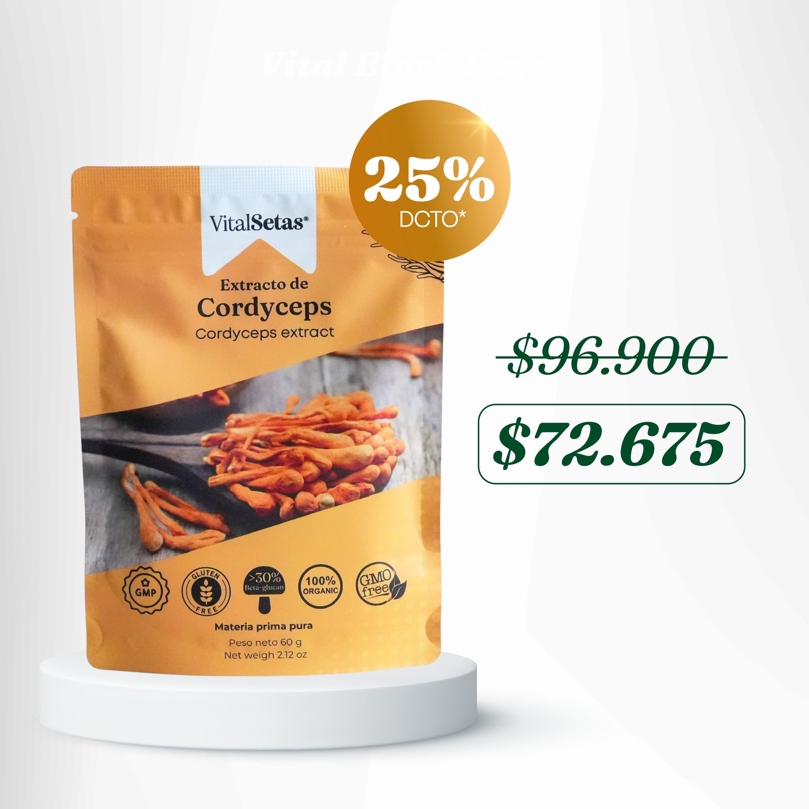 Extracto de Cordyceps VitalSetas - 60 gramos