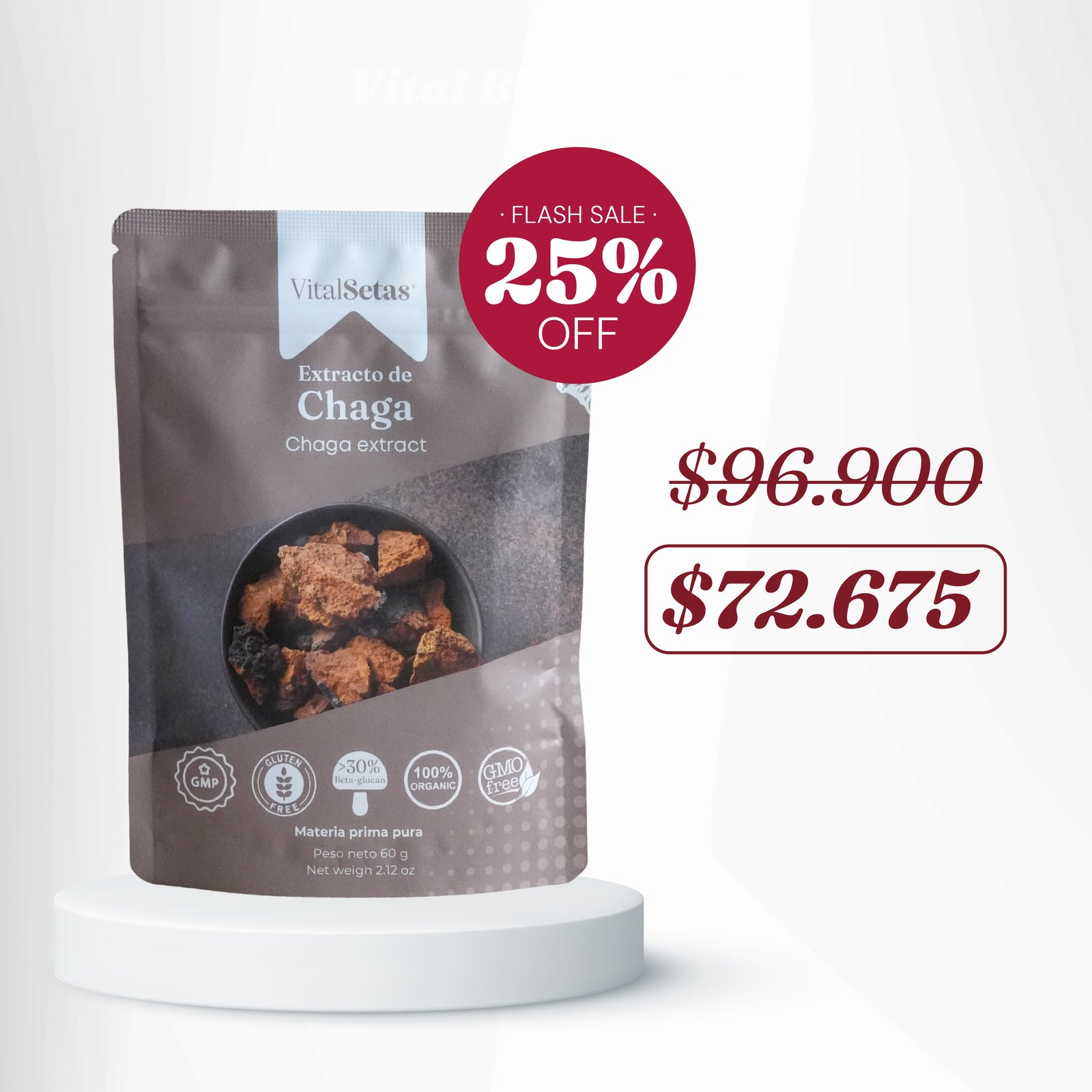 Extracto de Chaga VitalSetas - 60 gramos