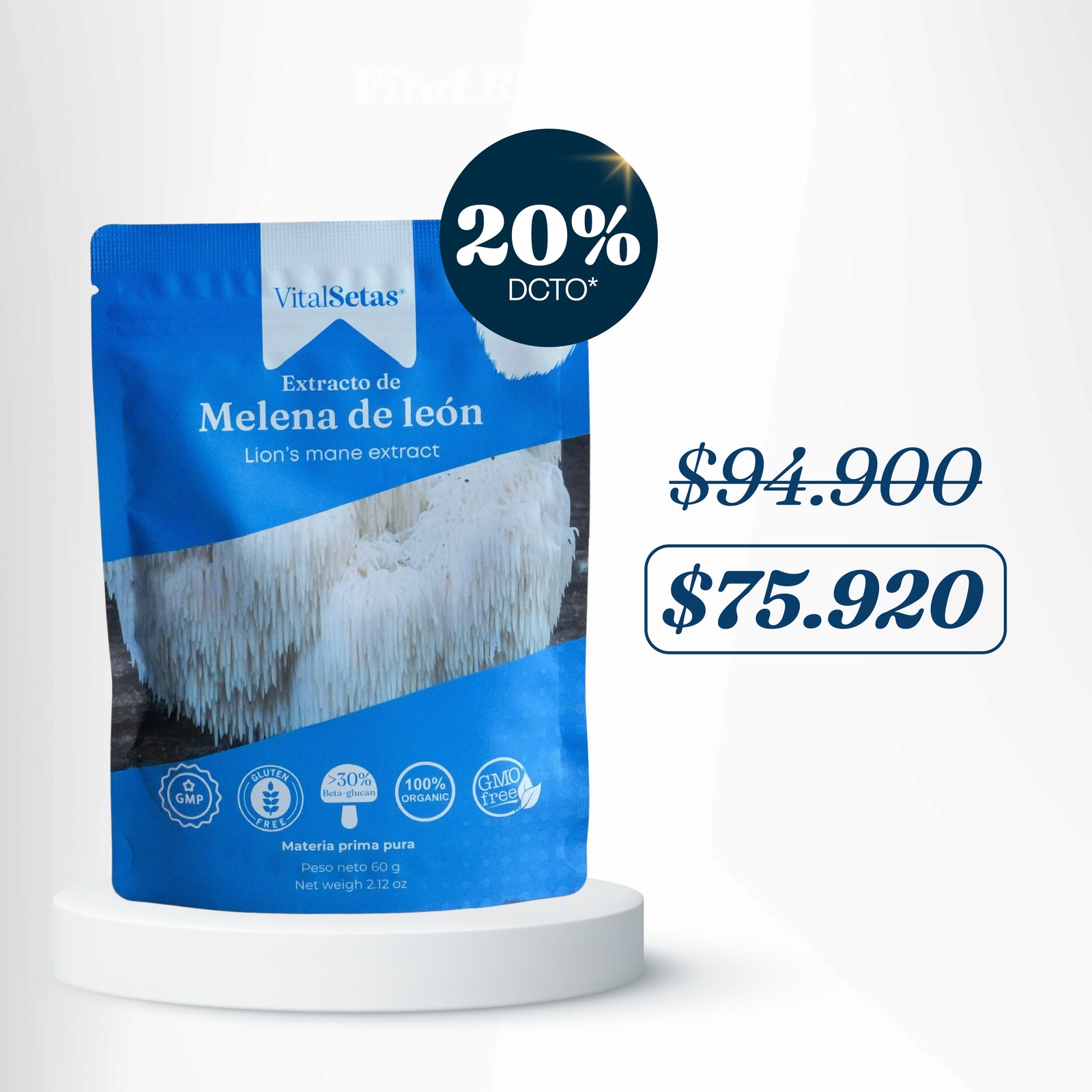 Extracto de Melena de León VitalSetas - 60 gramos