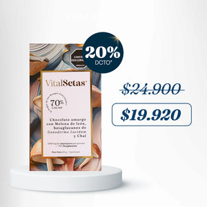 Chocolate Amargo con Melena de León, Betaglucanos de Ganoderma Lucidum y Chai - VitalSetas