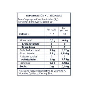 VitalGummies gomitas con melena de leon tabla nutricional