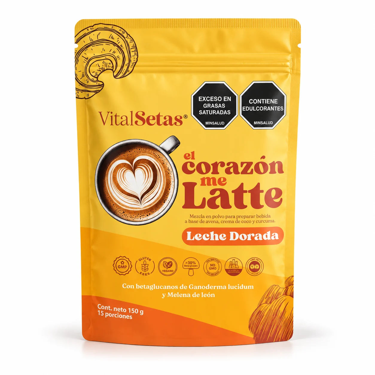 El corazón me latte Leche dorada VitalSetas, bolsa de 150 g